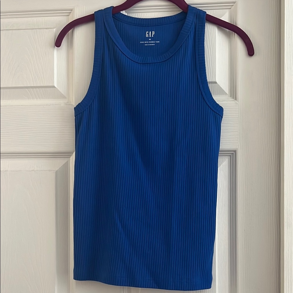 GAP Blue Ribbed Tank Top